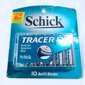 Schick Tracer FX sensitive skin 10 refill blades pack for men razor 1998 Vintage